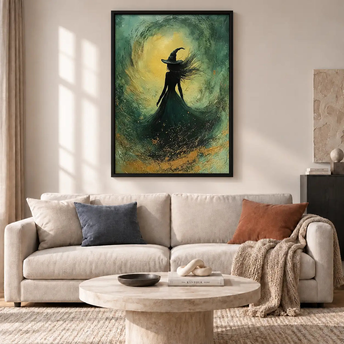 Green Witch in Swirling Mist Wall Art 2