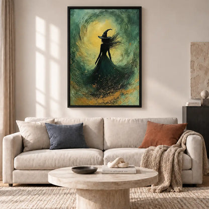 Green Witch in Swirling Mist Wall Art 2