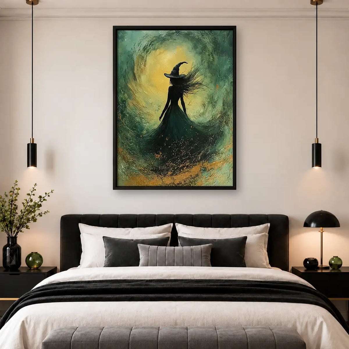 Green Witch in Swirling Mist Wall Art 4