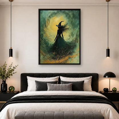 Green Witch in Swirling Mist Wall Art 4