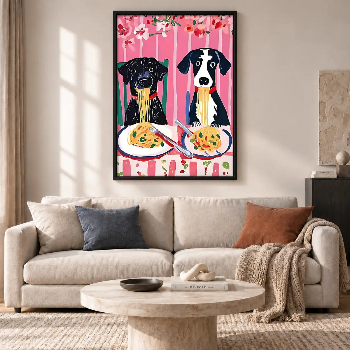 Greyhounds Eating Pasta Wall Art 2