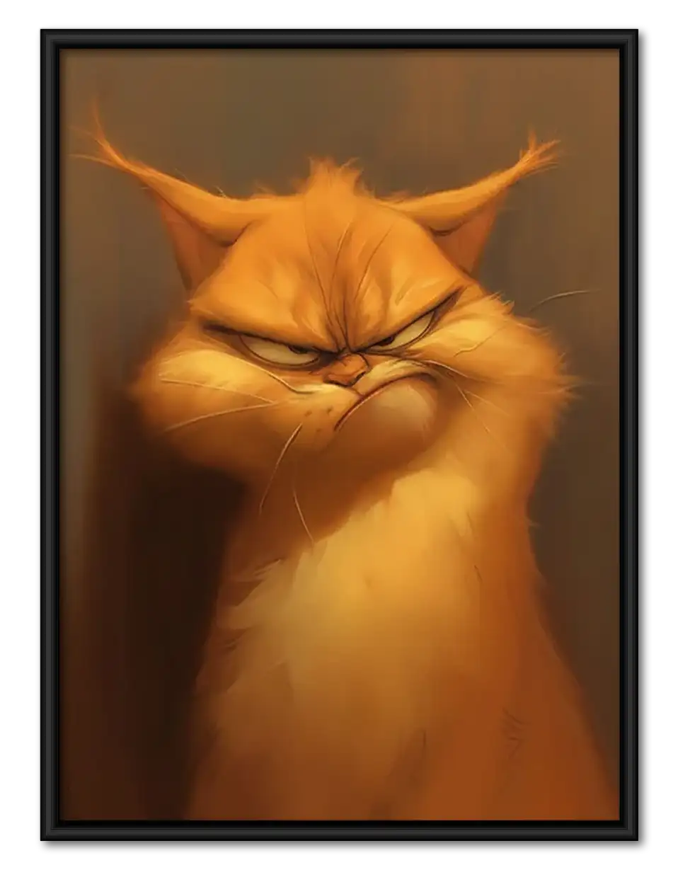 Grumpy Orange Cat Closeup Wall Art 1