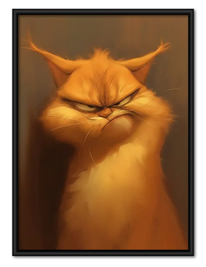 Grumpy Orange Cat Closeup Wall Art