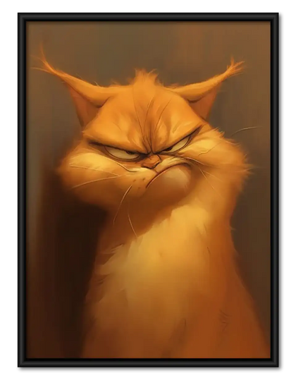 Grumpy Orange Cat Closeup Wall Art