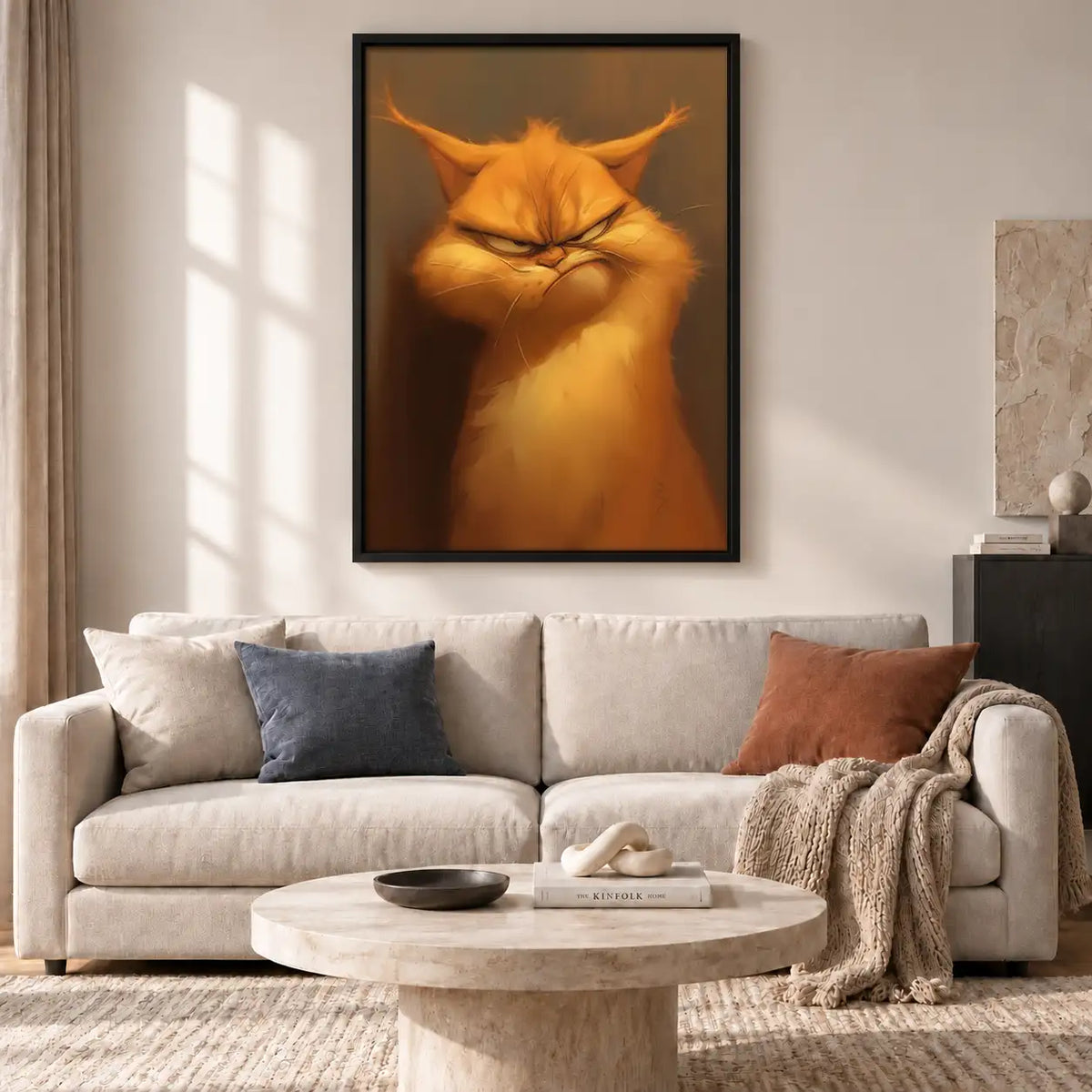 Grumpy Orange Cat Closeup Wall Art 2