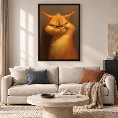 Grumpy Orange Cat Closeup Wall Art 2