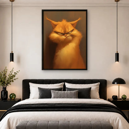 Grumpy Orange Cat Closeup Wall Art 4