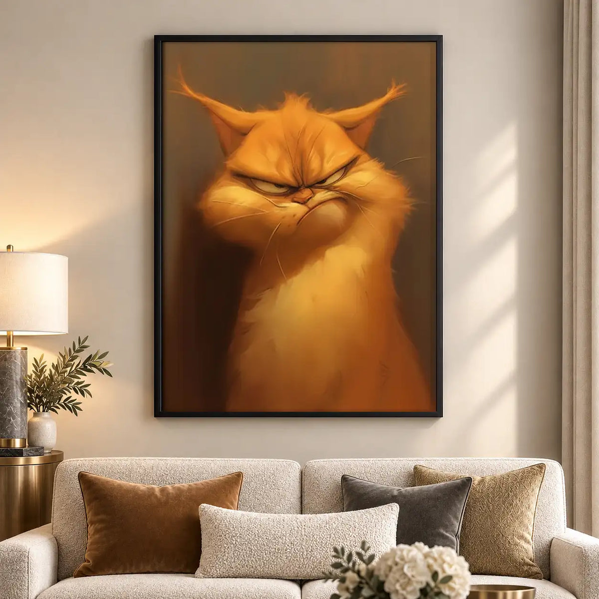 Grumpy Orange Cat Closeup Wall Art 5