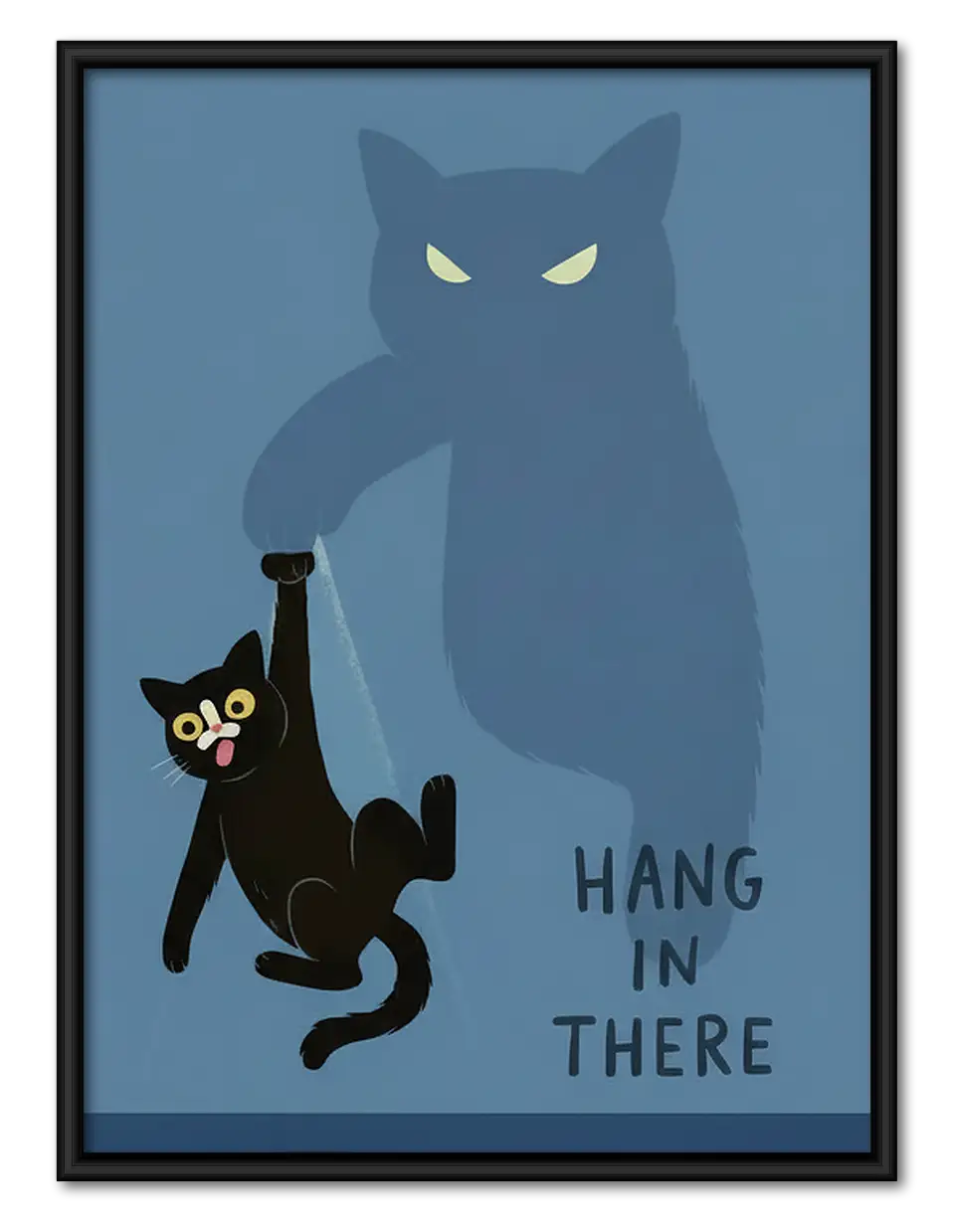 Hang in There Black Cat Wall Art 1