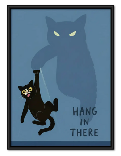 Hang in There Black Cat Wall Art