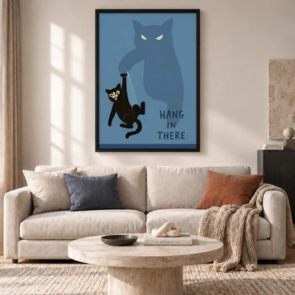 Hang in There Black Cat Wall Art 2