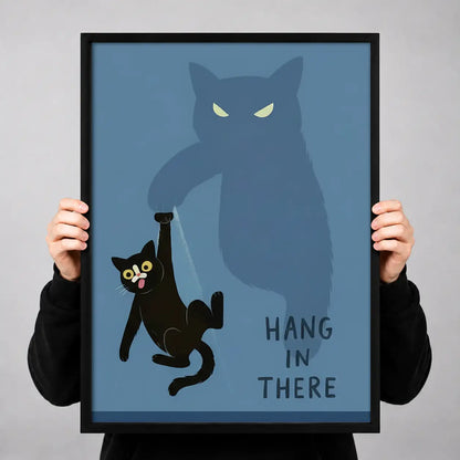 Hang in There Black Cat Wall Art 3