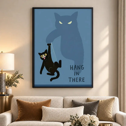 Hang in There Black Cat Wall Art 5