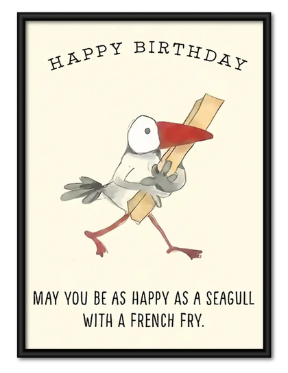 Happy Birthday Seagull Wall Art