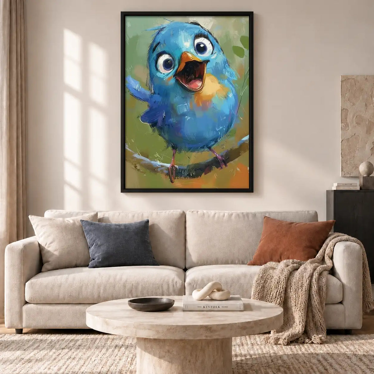 Happy Blue Bird Portrait Wall Art 2