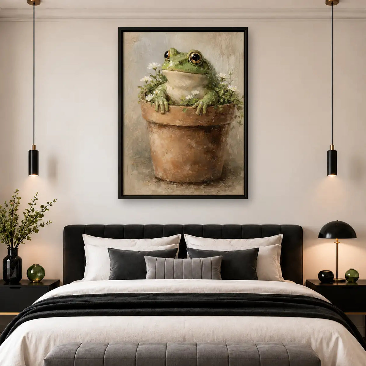 Happy Frog in Flower Pot Wall Art 4