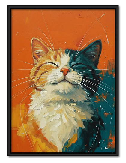 Happy Orange Cat Portrait Wall Art
