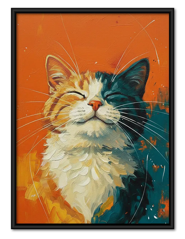 Happy Orange Cat Portrait Wall Art