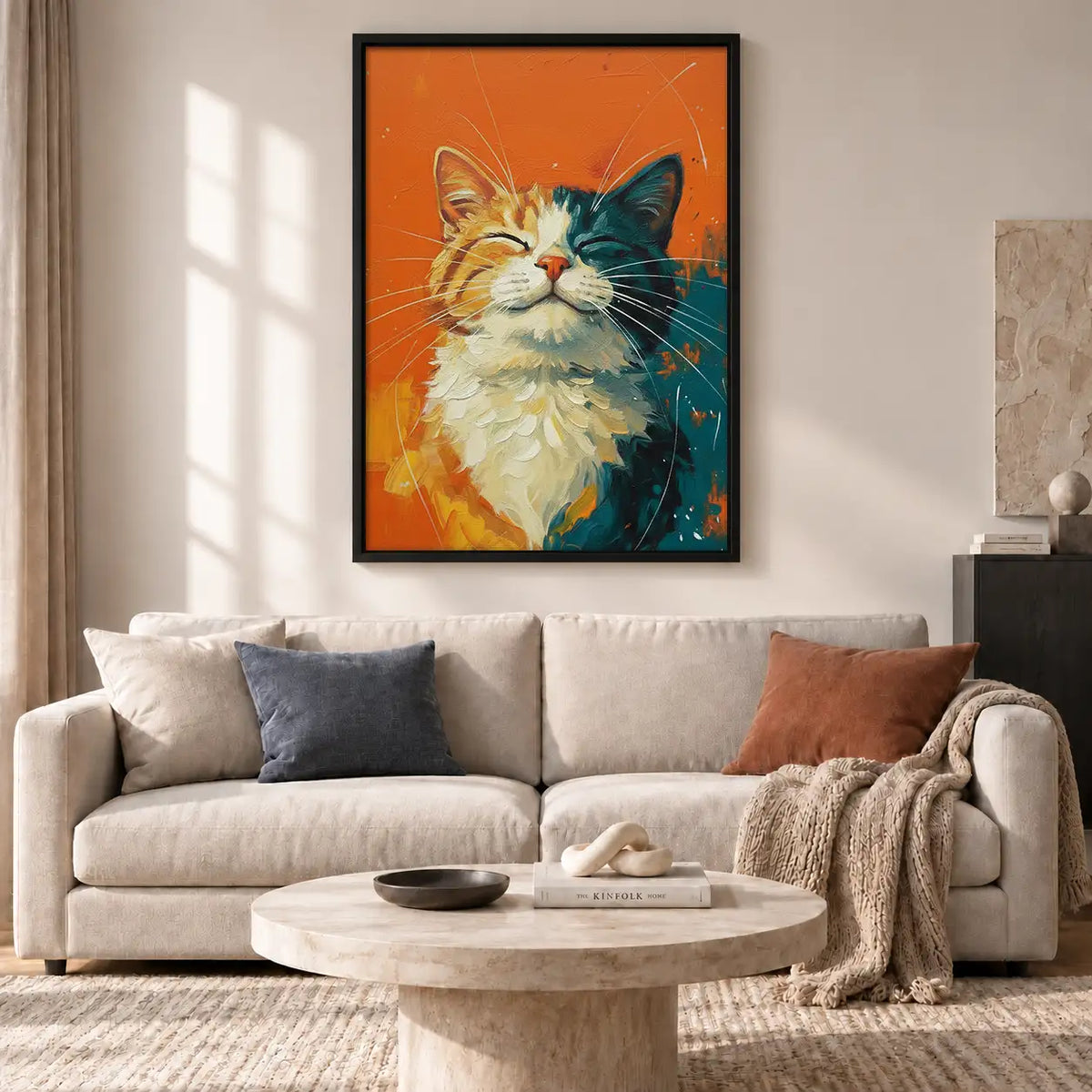 Happy Orange Cat Portrait Wall Art 2