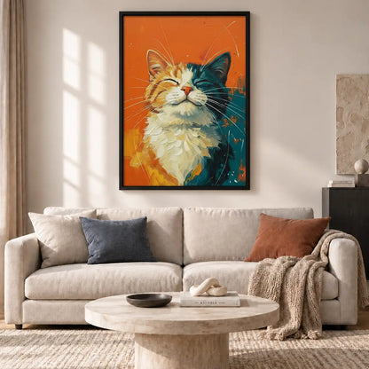 Happy Orange Cat Portrait Wall Art 2