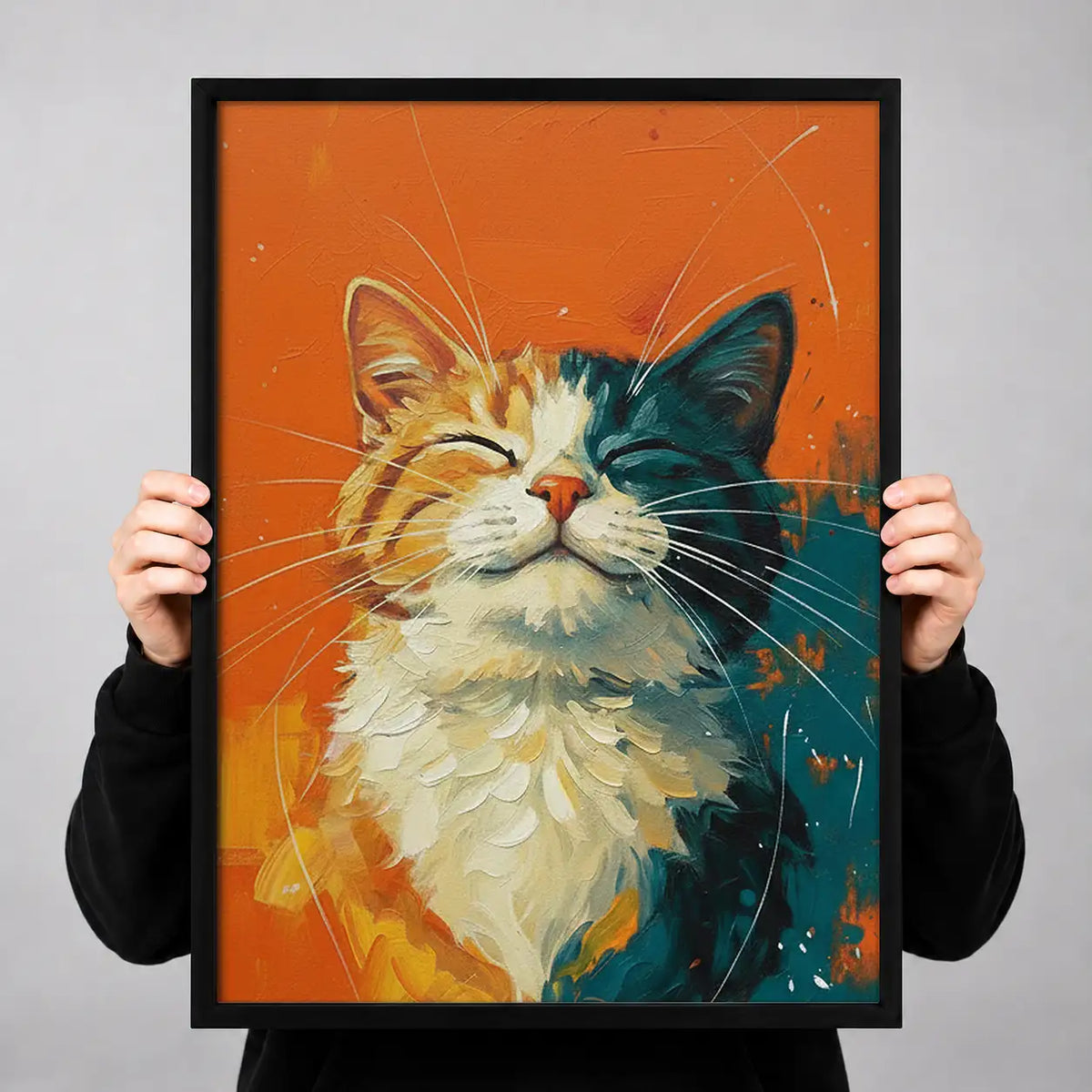 Happy Orange Cat Portrait Wall Art 3