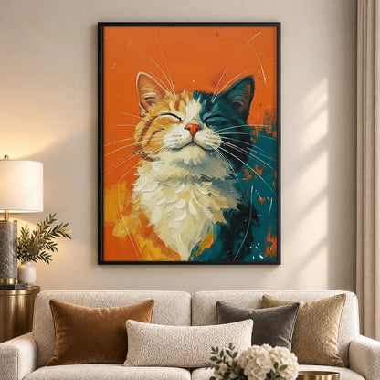 Happy Orange Cat Portrait Wall Art 5