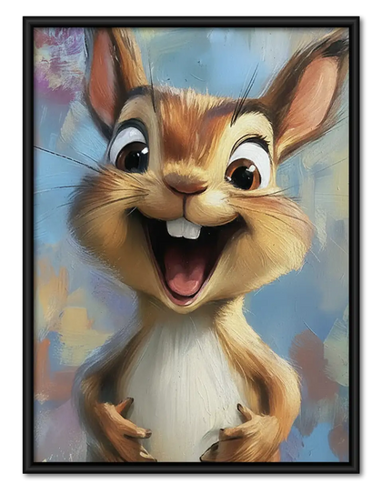 Happy Squirrel Portrait Wall Art