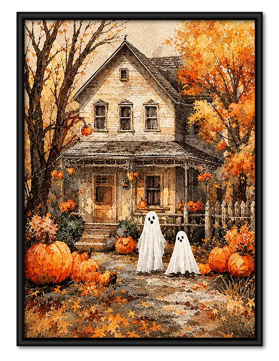 Haunted Autumn House Wall Art 1
