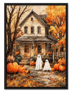 Haunted Autumn House Wall Art