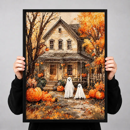 Haunted Autumn House Wall Art 3