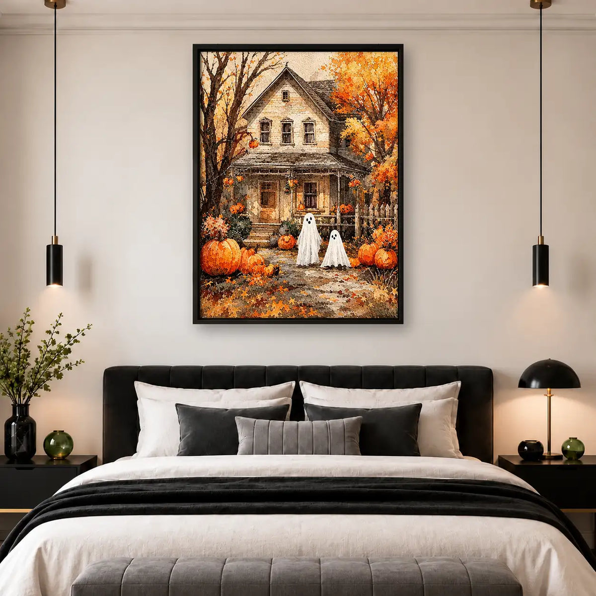 Haunted Autumn House Wall Art 4