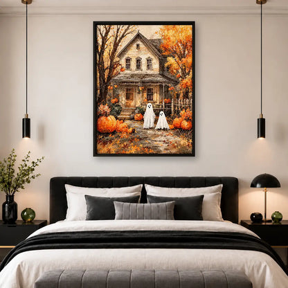 Haunted Autumn House Wall Art 4