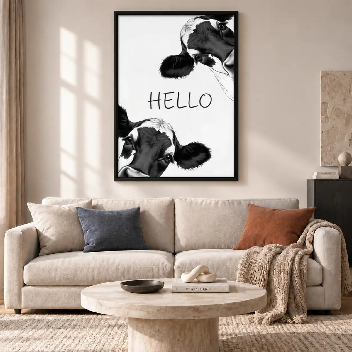 Hello Curious Cow Faces Wall Art 2