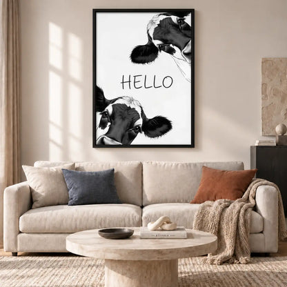 Hello Curious Cow Faces Wall Art 2