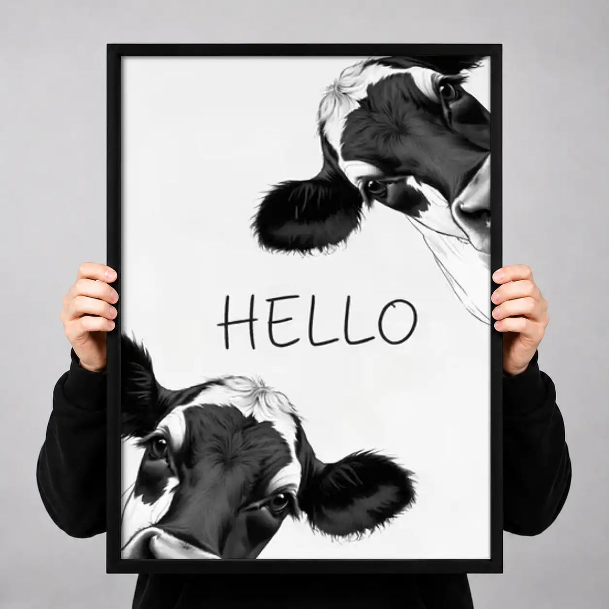 Hello Curious Cow Faces Wall Art 3