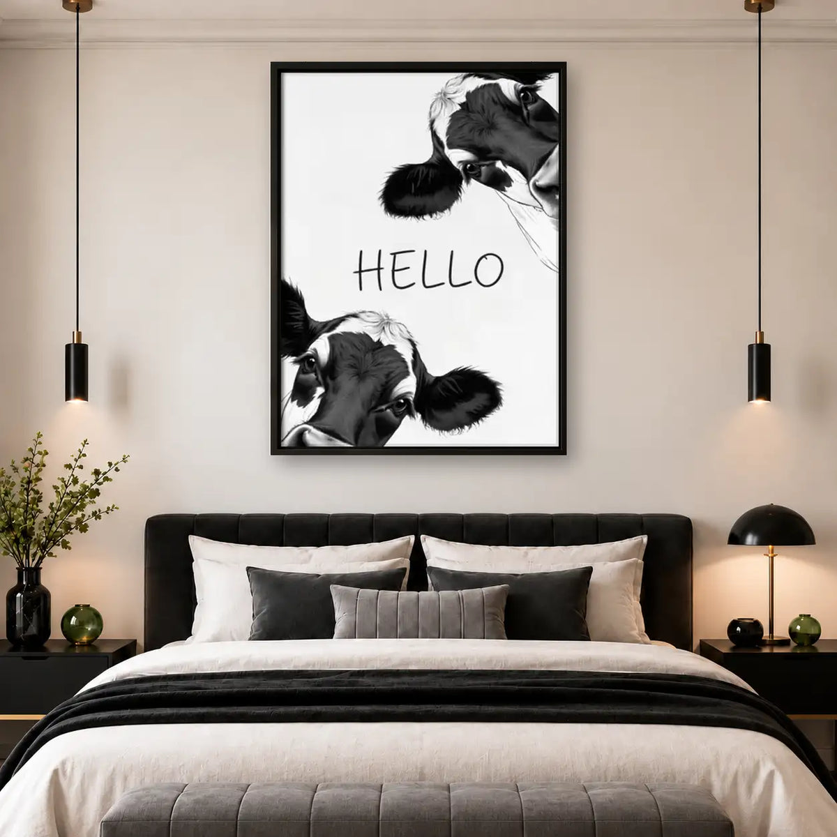 Hello Curious Cow Faces Wall Art 4