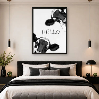 Hello Curious Cow Faces Wall Art 4