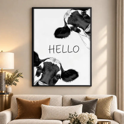 Hello Curious Cow Faces Wall Art 5