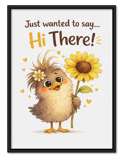 Hi There Cheerful Chick Wall Art