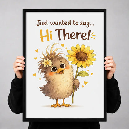 Hi There Cheerful Chick Wall Art 3