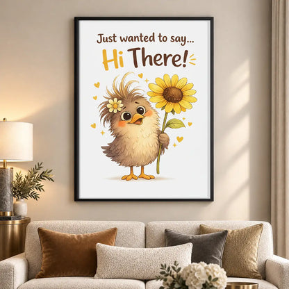 Hi There Cheerful Chick Wall Art 5
