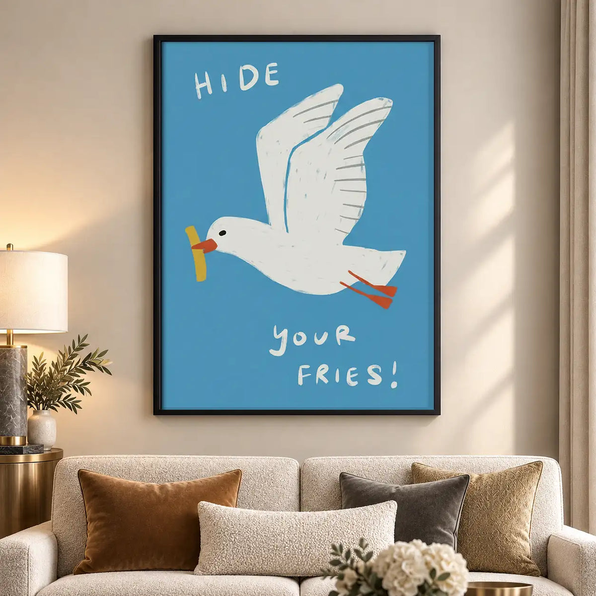 Hide Your Fries Seagull Wall Art 5