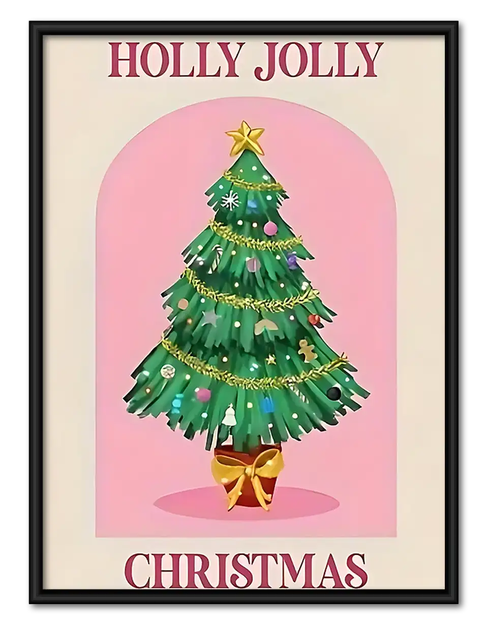 Holly Jolly Christmas Tree Wall Art 1