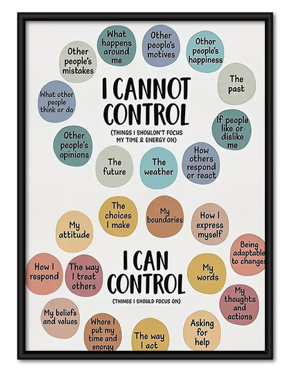 I Cannot Control Typography Wall Art