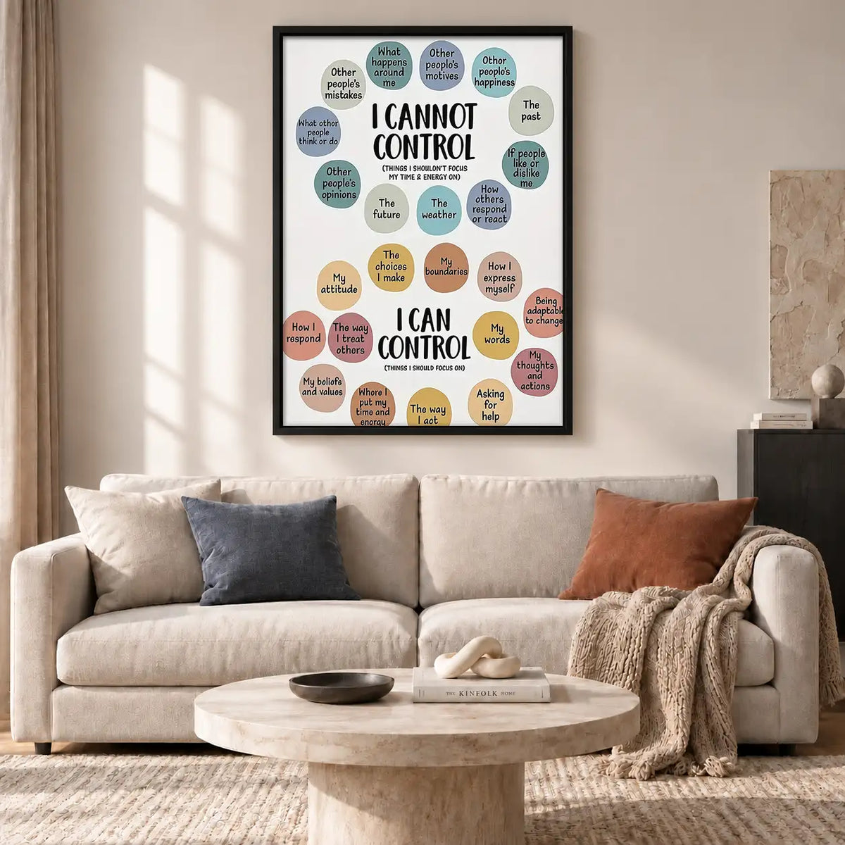 I Cannot Control Typography Wall Art 2