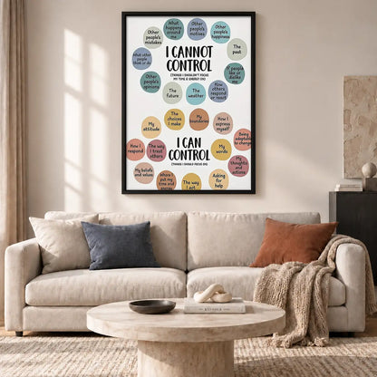 I Cannot Control Typography Wall Art 2