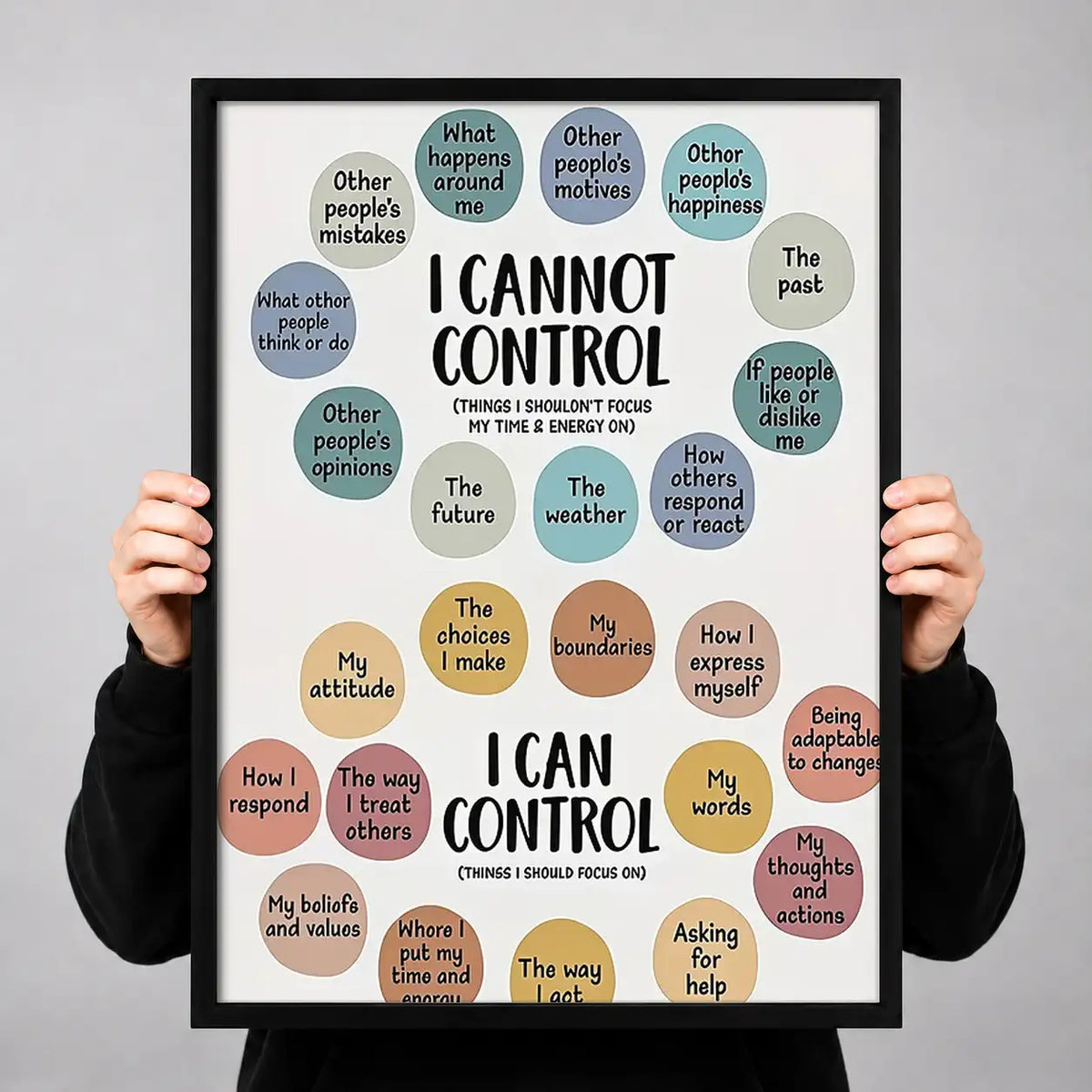 I Cannot Control Typography Wall Art 3