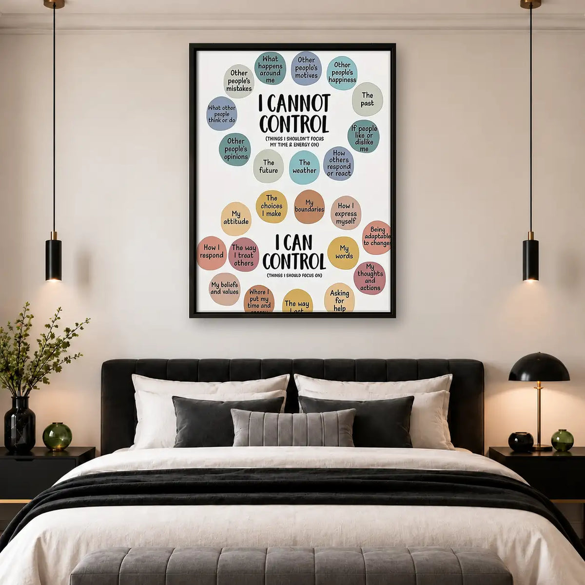 I Cannot Control Typography Wall Art 4
