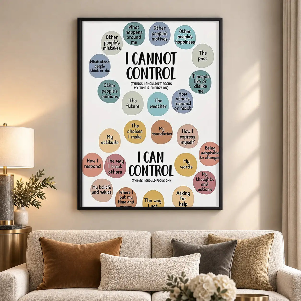 I Cannot Control Typography Wall Art 5