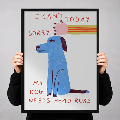 I Cannot Today Blue Dog Wall Art 3